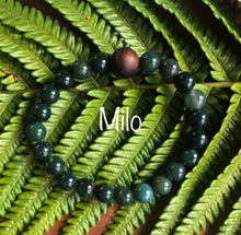 Load image into Gallery viewer, "Abounding with Hawaiian Wood Bead" - Moss Agate Stone Bracelet with Hawaiian Wood Bead