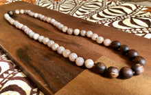 Load image into Gallery viewer, “Hawaiian Island Necklace” Koa & Peach Moonstone.