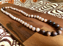 Load image into Gallery viewer, “Hawaiian Island Necklace” Koa & Peach Moonstone.
