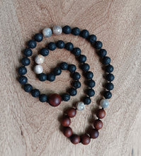 Load image into Gallery viewer, “Hawaiian Island Necklace” - Milo, Lava Stone, and Peach Moonstone