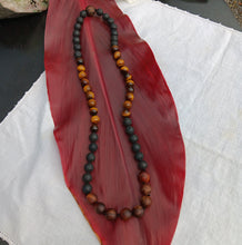 Load image into Gallery viewer, “Hawaiian Island Necklace” - Koa, Tiger Eye, and Lava Stone.