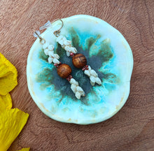 Load image into Gallery viewer, "Handmade Hawaiian Koa & Ni'ihau with Kehelelani Earrings."