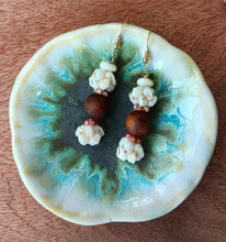 Load image into Gallery viewer, "Handmade Hawaiian Koa & Ni'ihau with Kehelelani Earrings."
