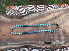 Load image into Gallery viewer, “Hawaiian Island Necklace" - Blue Aventurine, Amazonite and Hawaiian Mango Wood.