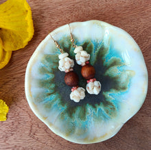 Load image into Gallery viewer, "Handmade Hawaiian Koa & Ni'ihau with Kehelelani Earrings."