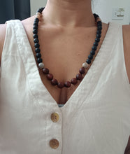 Load image into Gallery viewer, “Hawaiian Island Necklace” - Milo, Lava Stone, and Peach Moonstone