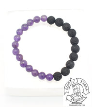 Load image into Gallery viewer, Lava Stone and Amethyst Bracelet Diffuser