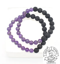 Load image into Gallery viewer, Amethyst and Lava Stone Bracelet Diffuser