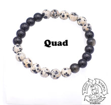 Load image into Gallery viewer, "Encouraging Shield" - Dalmatian Stone and Golden Obsidian Handmade Stone Bracelet