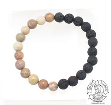 Load image into Gallery viewer, Lava Stone and Fossil Stone Bracelet