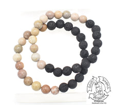Load image into Gallery viewer, Fossil Stone and Lava Stone Bracelet