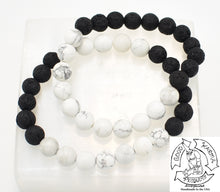 Load image into Gallery viewer, Howlite and Lava Stone Bracelets