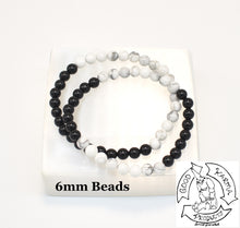 Load image into Gallery viewer, Howlite and Onyx Bracelets 6mm
