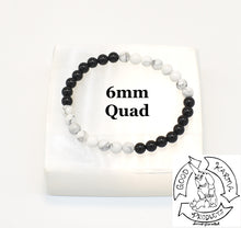 Load image into Gallery viewer, Onyx and Howlite Bracelet 6mm