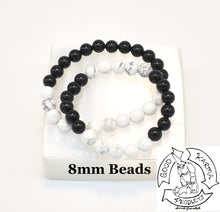 Load image into Gallery viewer, Howlite and Onyx Bracelets 8mm