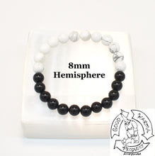 Load image into Gallery viewer, Onyx and Howlite Bracelet 8mm