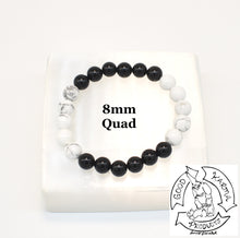 Load image into Gallery viewer, Howlite and Onyx Bracelet 8mm