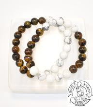 Load image into Gallery viewer, Tiger Eye and Howlite Handmade Bracelets