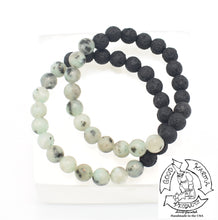 Load image into Gallery viewer, "Refining Diffuser" - Kiwi Jasper and Lava Stone Bracelet