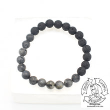 Load image into Gallery viewer, Larvikite and Lava Stone Diffuser Bracelet Handmade