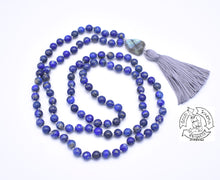 Load image into Gallery viewer, Natural Stone Japa Mala made with Lapis Lazuli.