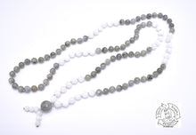 Load image into Gallery viewer, "Awakening Moon" - Labradorite and Moonstone Handmade 108 Stone Japa Mala
