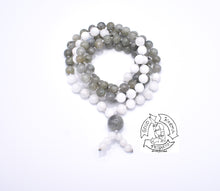 Load image into Gallery viewer, "Awakening Moon" - Labradorite and Moonstone Handmade 108 Stone Japa Mala