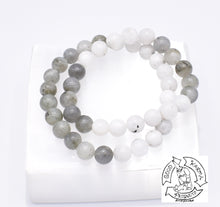 Load image into Gallery viewer, "Awakening Moon" Labradorite and Rainbow Moonstone Handmade Stone Bracelet