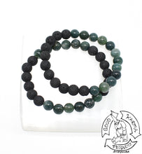 Load image into Gallery viewer, Moss Agate and Lava Stone Bracelet Diffuser