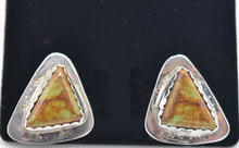 Load image into Gallery viewer, Turquoise and Sterling Silver Triangular Stud Earrings