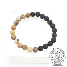 Load image into Gallery viewer, Lava Stone and Picture Jasper Bracelet Diffuser