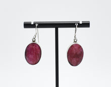Load image into Gallery viewer, Vintage Large Ruby and Sterling Silver Earrings