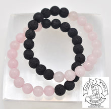 Load image into Gallery viewer, Rose Quartz and Lava Stone Bracelet Diffusers