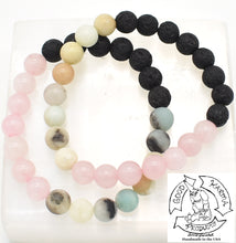 Load image into Gallery viewer, "Soothing and Loving Diffuser" - Rose Quartz, Amazonite, and Lava Stone Bracelet