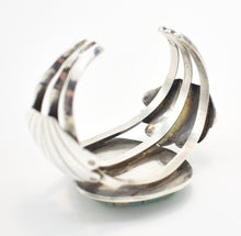 Load image into Gallery viewer, Larger Slab Turquoise and Sterling Silver Southwestern Cuff