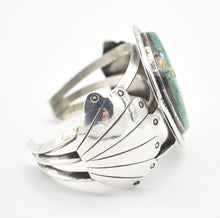 Load image into Gallery viewer, Larger Slab Turquoise and Sterling Silver Southwestern Cuff
