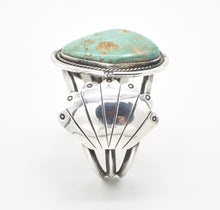 Load image into Gallery viewer, Larger Slab Turquoise and Sterling Silver Southwestern Cuff