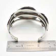 Load image into Gallery viewer, Larger Slab Turquoise and Sterling Silver Southwestern Cuff