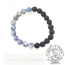 Load image into Gallery viewer, Lava Stone and Sodalite Bracelet