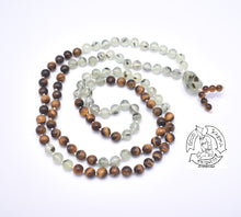 Load image into Gallery viewer, "Enduring Dreams " - Prehnite and Tiger Eye Handmade 108 Stone Japa Mala
