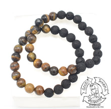 Load image into Gallery viewer, Tiger Eye and Lava Stone Bracelet Diffuser