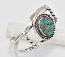 Load image into Gallery viewer, Vintage Green Turquoise Sterling Silver Cuff