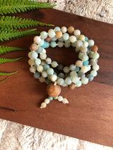 "Soothing Mango" - Matte Amazonite Handmade 108 Stone Japa Mala