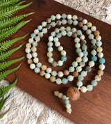 "Soothing Mango" - Matte Amazonite Handmade 108 Stone Japa Mala