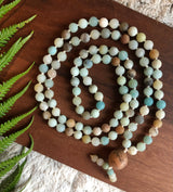 "Soothing Mango" - Matte Amazonite Handmade 108 Stone Japa Mala