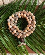 "Easing Koa" - Peach Moonstone Handmade 108 Stone Bead Japa Mala