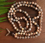 "Easing Koa" - Peach Moonstone Handmade 108 Stone Bead Japa Mala