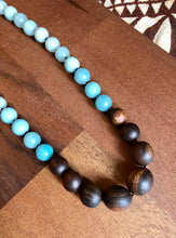 Load image into Gallery viewer, “Hawaiian Island Necklace” - Koa &amp; Amazonite.

