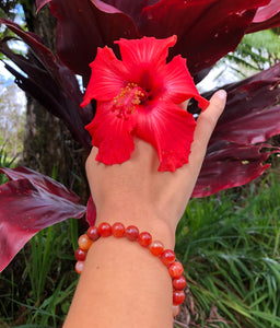 "Aspiring" - Red Banded Agate Stone Bracelet