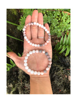 "Nourishing Stability"  Pink Zebra Jasper and Rainbow Moonstone Handmade Stone Bracelet